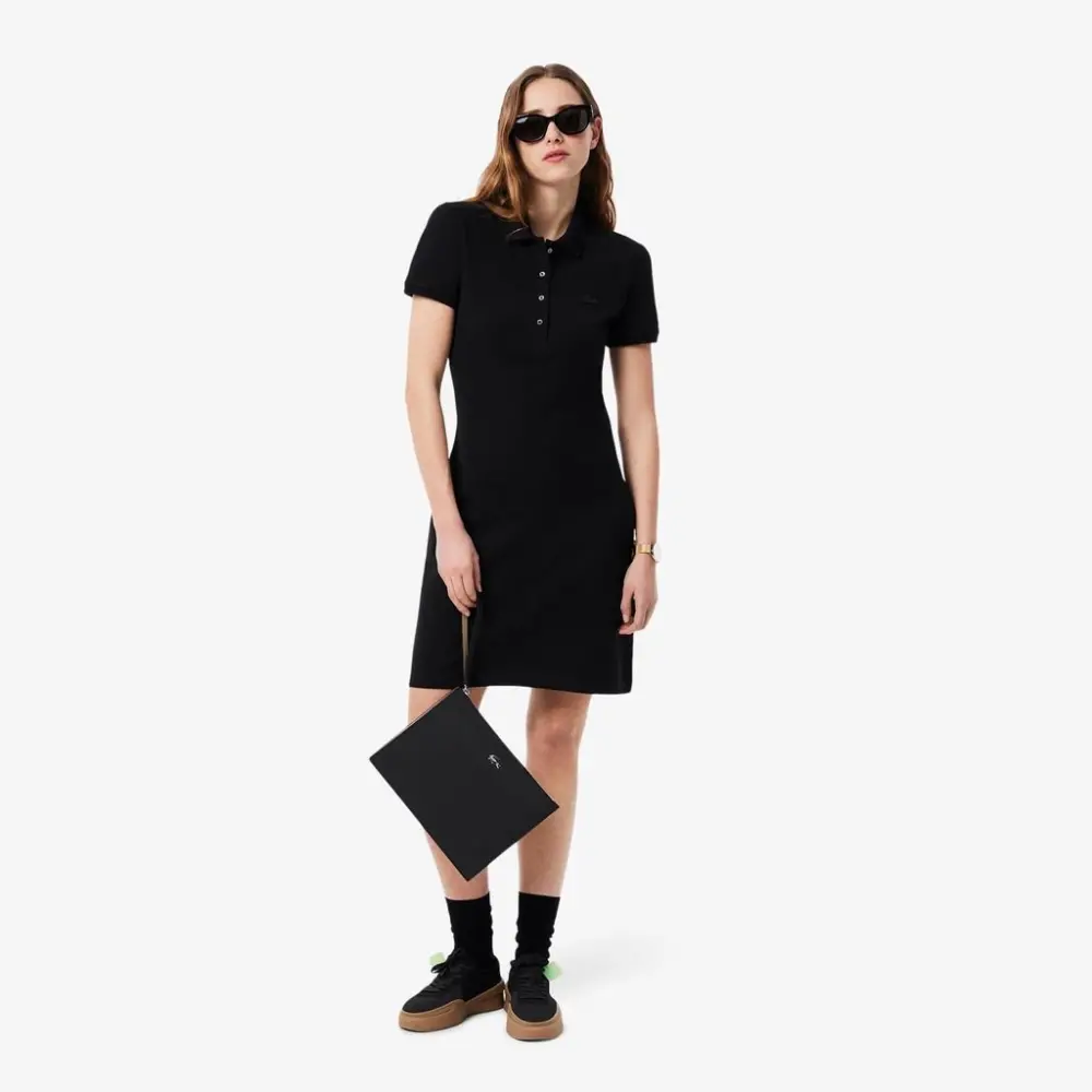 Túi Lacoste Anna Canvas Clutch 'Black' NF2791AA-A91 - Ảnh 5