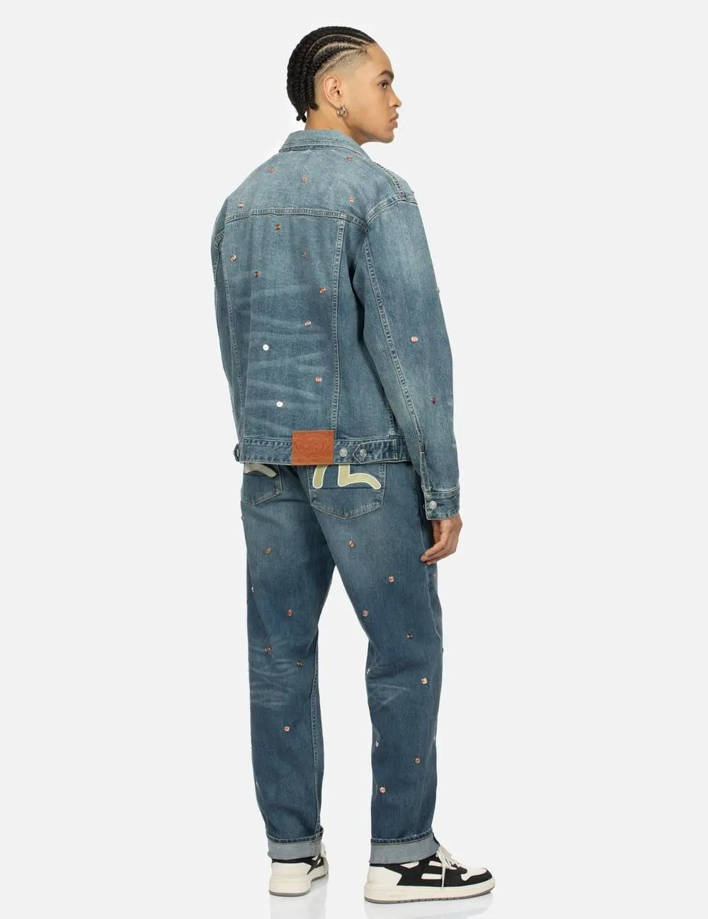 Áo Evisu Allover Rivets Seagull Denim Jacket 'Indigo' 2ESHTM4DJ1005RXDN - Ảnh 4