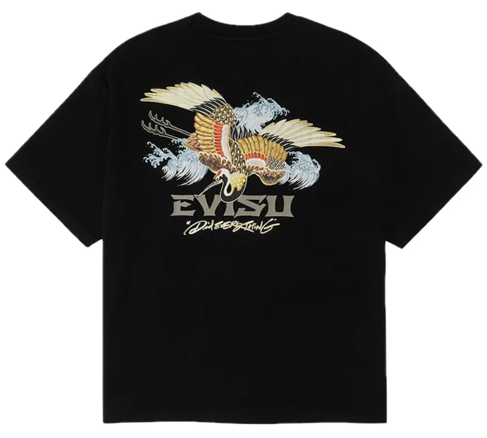 Áo Evisu Crane Logo Print Loose Fit T-shirt 'Black' 2EAHTM5TS1163LFCT