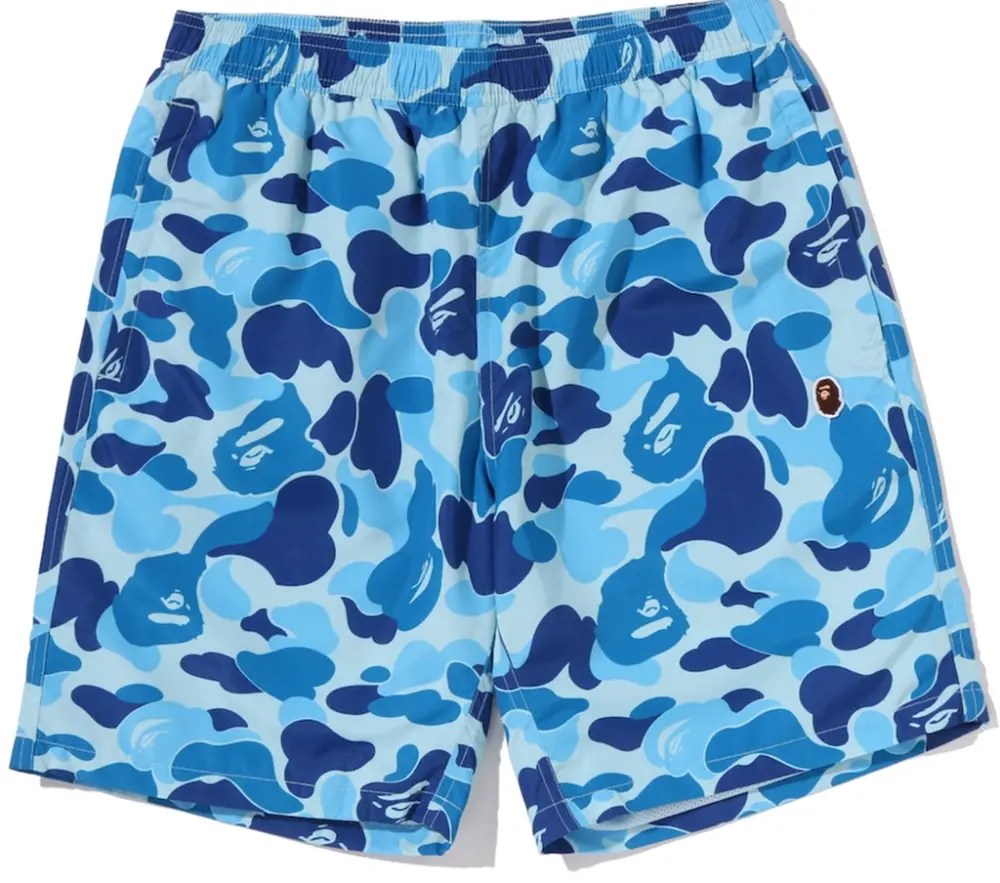 Quần Bape Camo Ape Head One Point Beach Shorts 'Blue' 0ZXSPM008531Q