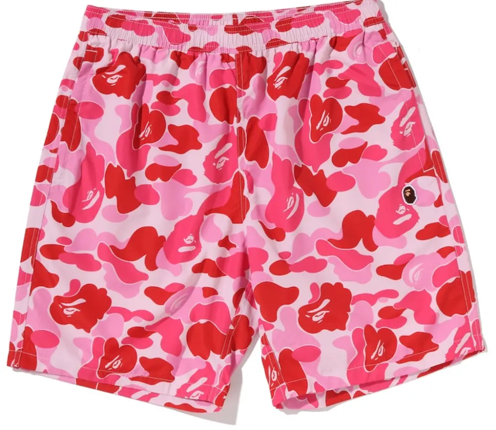 Quần Bape Camo Ape Head One Point Beach Shorts 'Pink' 0ZXSPM008531Q