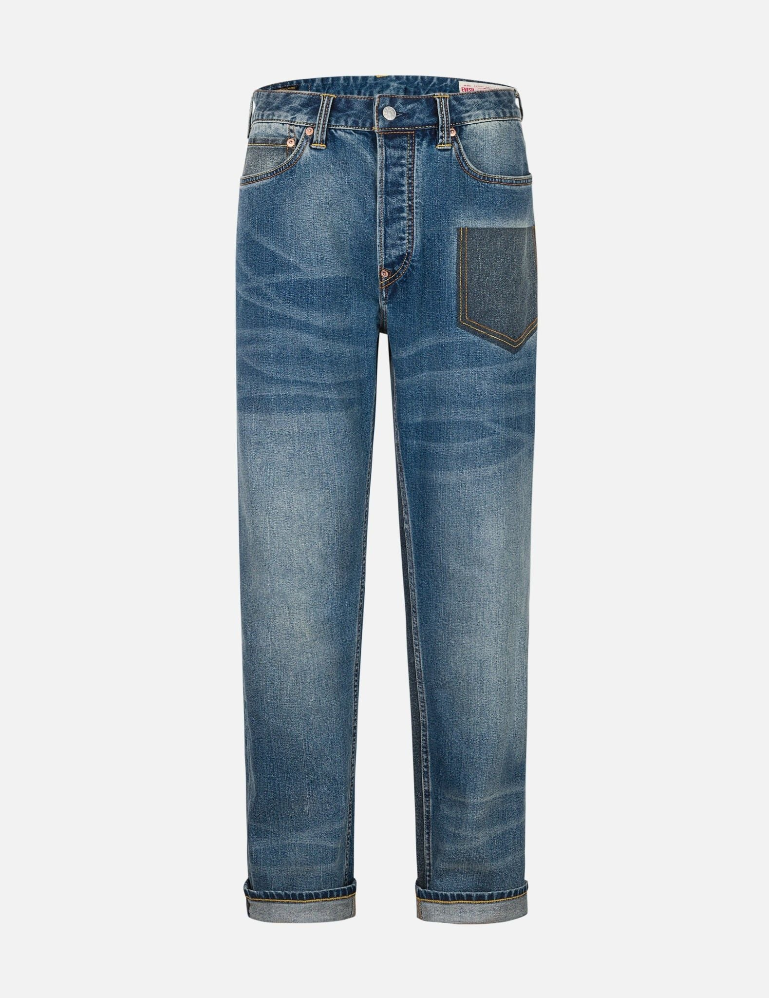Alternative view of Quần Evisu 2-Tone Inserted Daicock Jeans 'Indigo' 2ESHTM5JE101500DN
