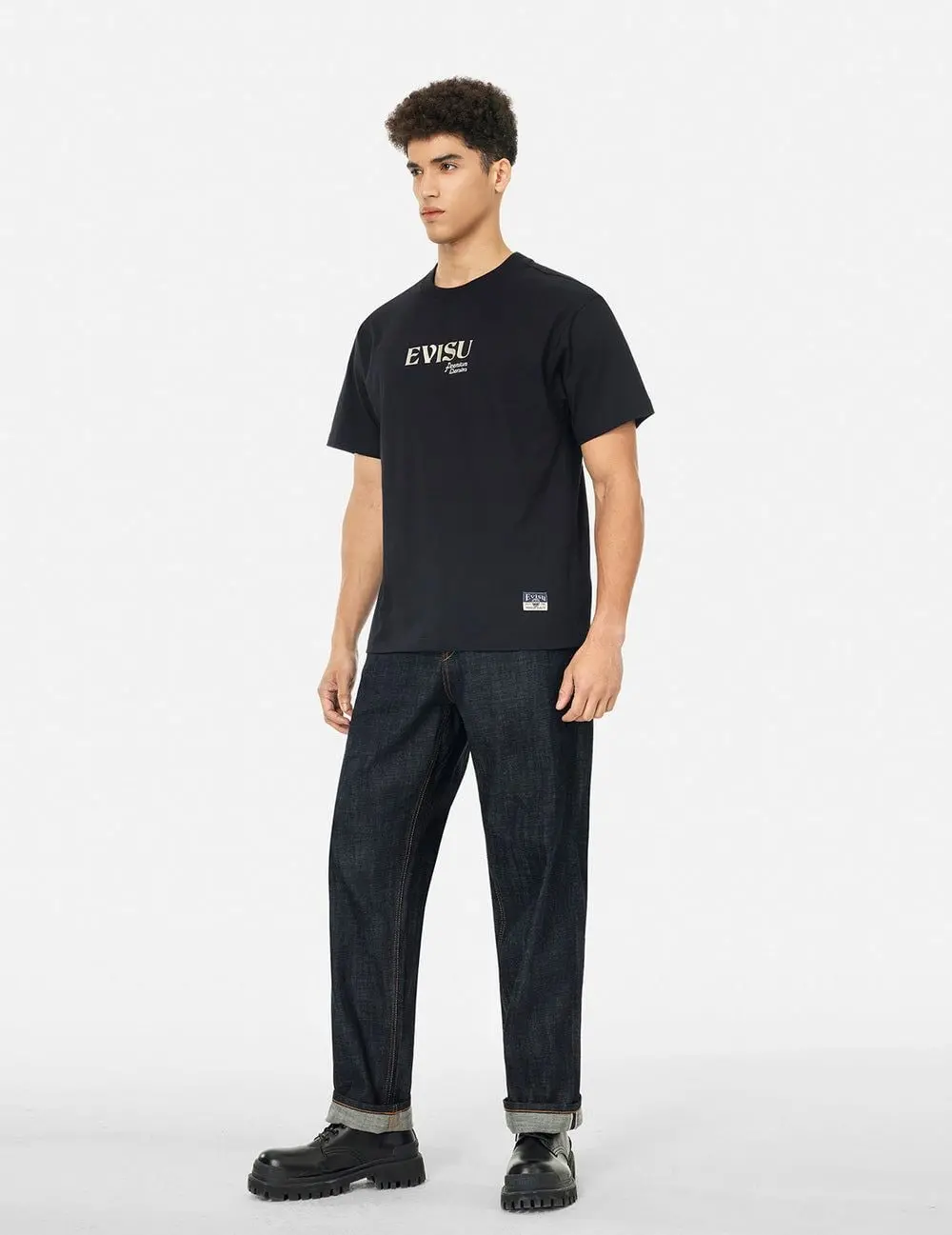 Quần Evisu Brocade Daicock Appliqué Jeans 'Indigo' 2ESHTM5JE100930DN - Ảnh 4