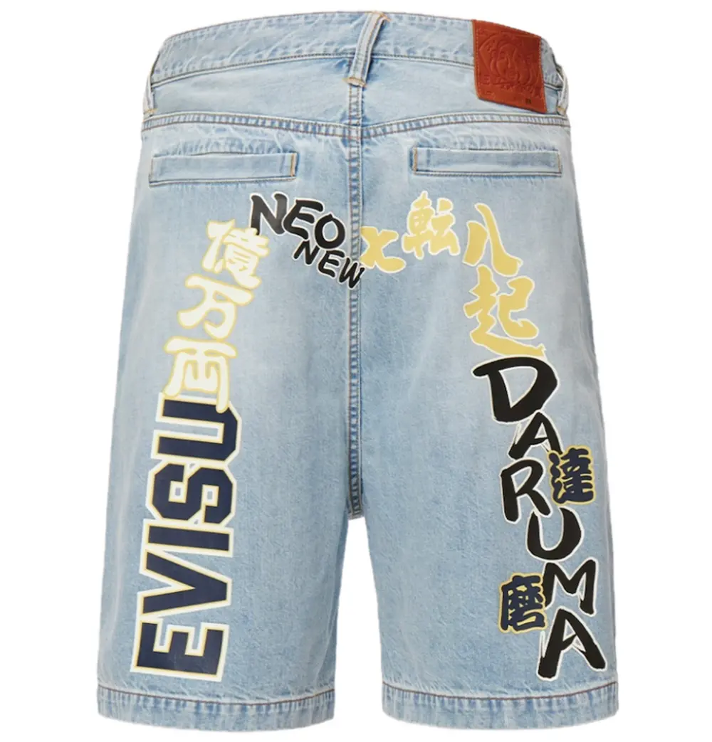 Quần Evisu Daicock Print Denim Shorts 'Indigo' 2ESHTM2DS206FFCT