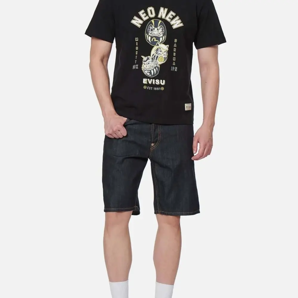 Quần Evisu Denim Shorts 'Black' 2ESHTM2DS207XXCT - Ảnh 3
