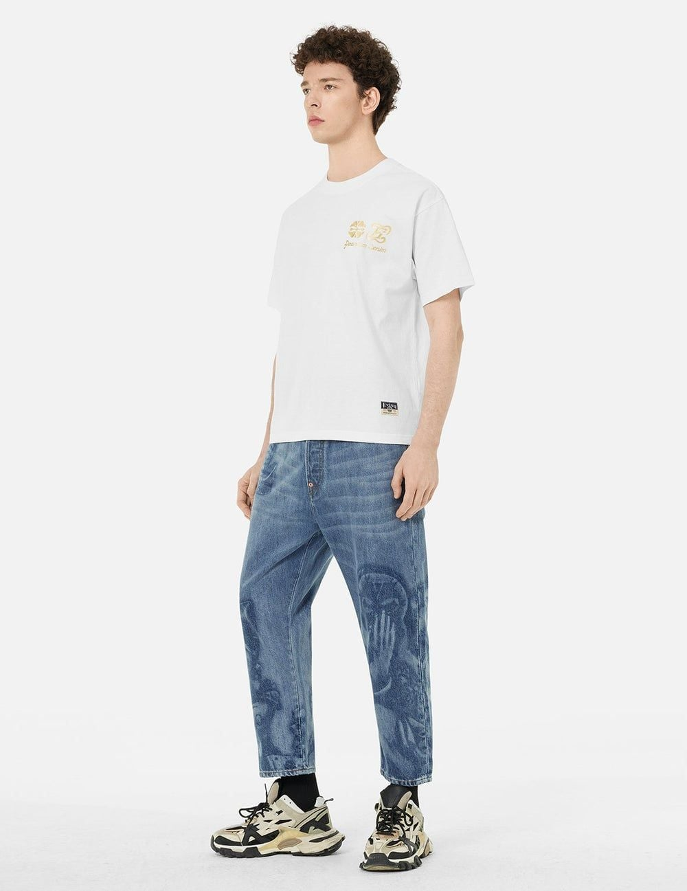 Alternative view of Quần Evisu Fisherman Godhead Laser Jeans 'Indigo' 2ESHTM5JE102627DN