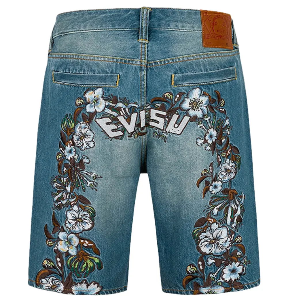 Quần Evisu Floral Daicock Shorts 'Denim'