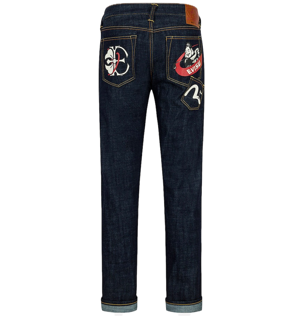 Quần Evisu Godhead Golfing Print Jeans 'Indigo' 2ESHTM5JE101110DN