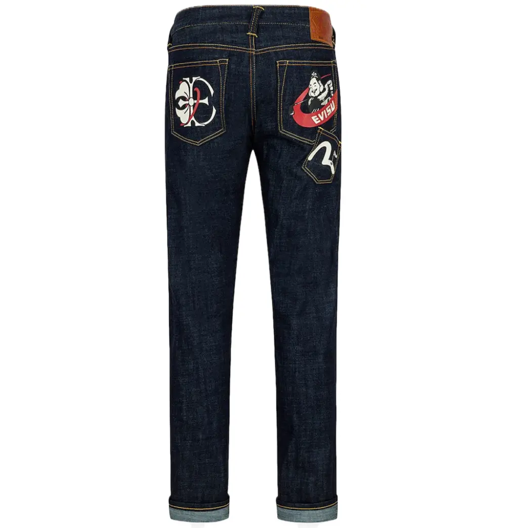 Quần Evisu Godhead Golfing Print Jeans 'Indigo' 2ESHTM5JE101110DN