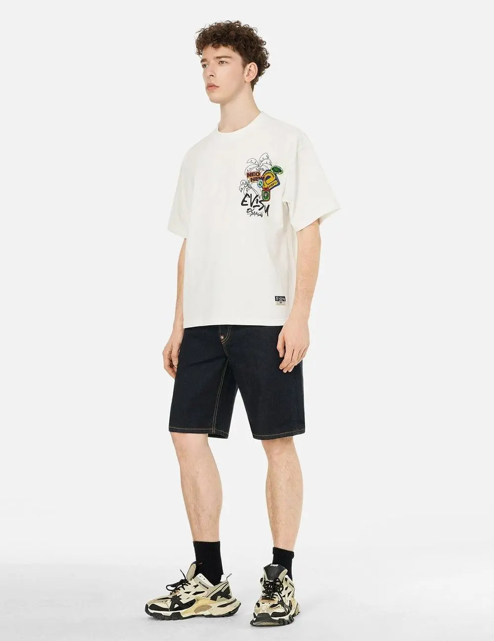 Quần Evisu Graffiti Daicock Print Shorts 'Indigo' 2ESHTM5DS1142XXDN - Ảnh 3
