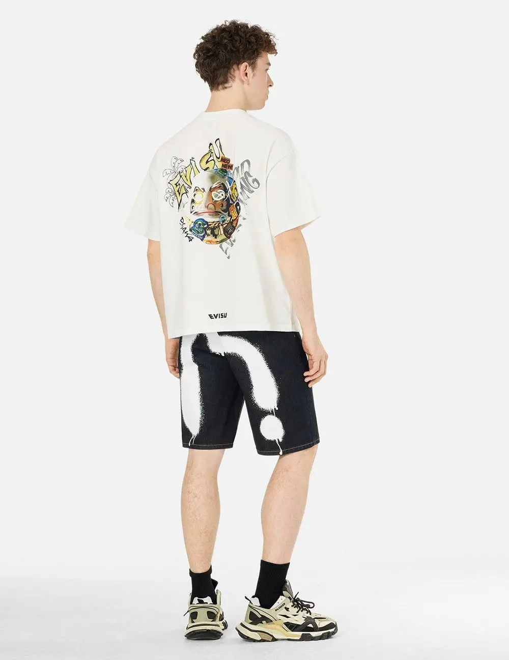 Quần Evisu Graffiti Daicock Print Shorts 'Indigo' 2ESHTM5DS1142XXDN - Ảnh 4
