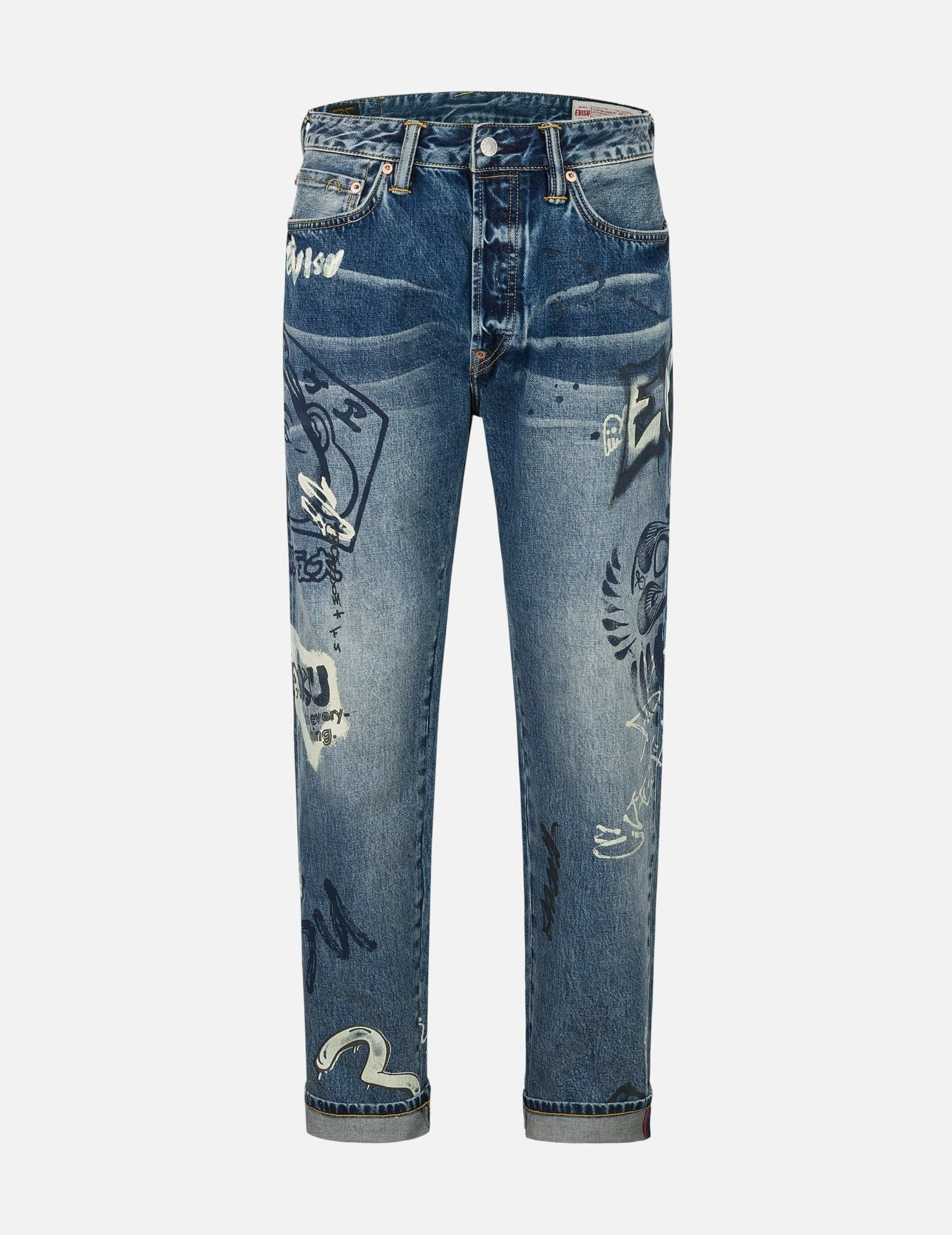 Alternative view of Quần Evisu Graffiti Prints Fit Jeans 'Indigo' 2ESHTM5JE102000DN