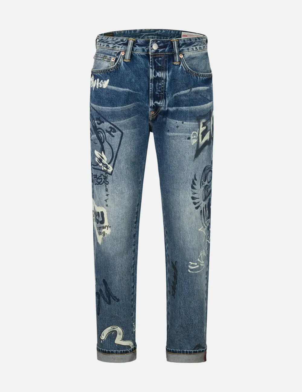 Alternative view of Quần Evisu Graffiti Prints Fit Jeans 'Indigo' 2ESHTM5JE102000DN