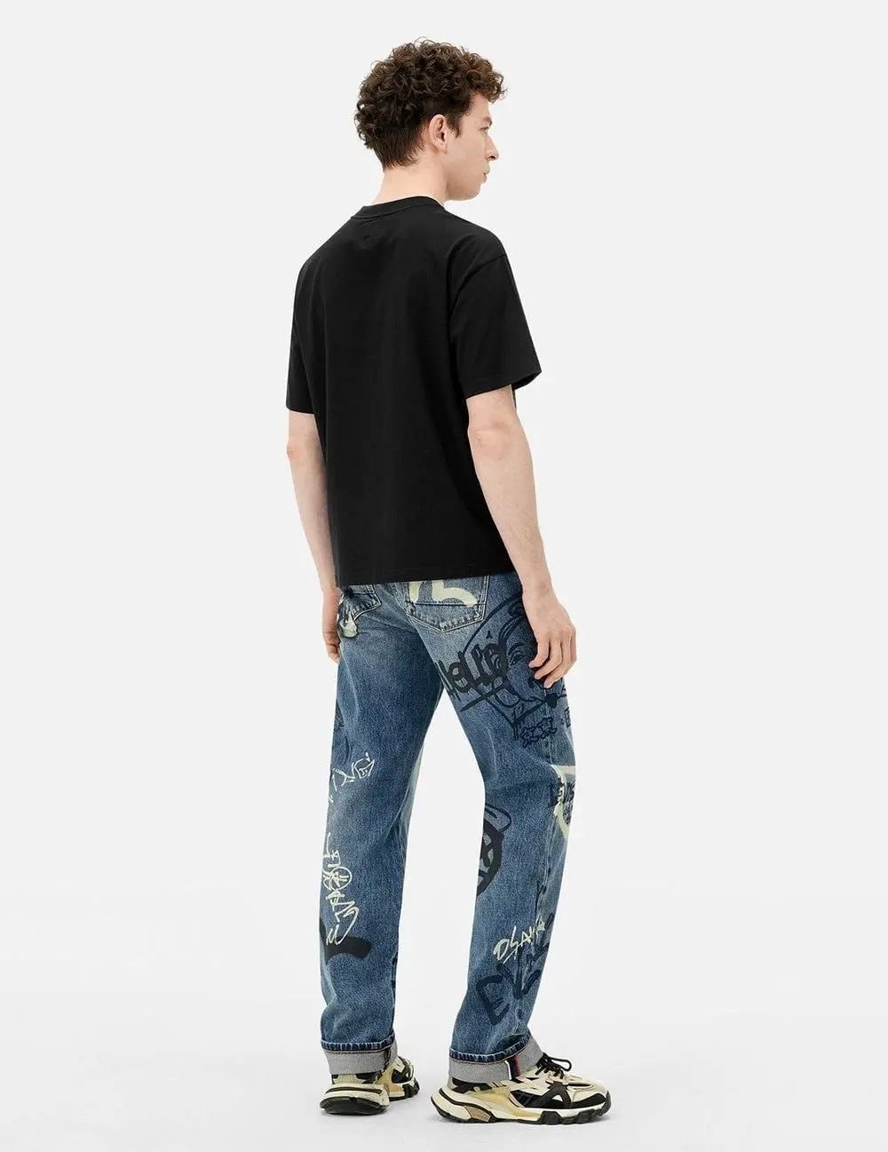 Quần Evisu Graffiti Prints Fit Jeans 'Indigo' 2ESHTM5JE102000DN - Ảnh 4