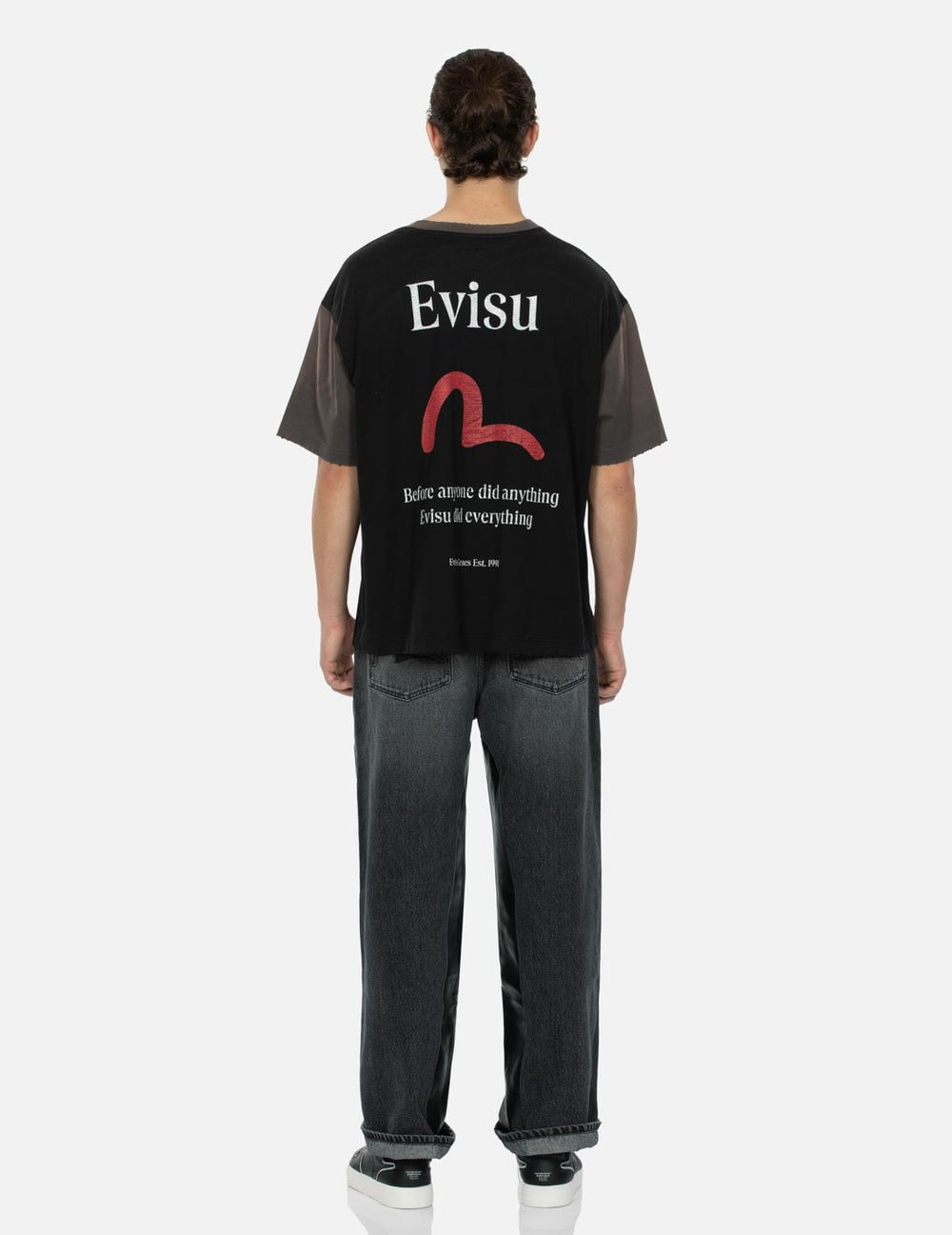 Alternative view of Quần Evisu Inlay Seagull Jeans 'Black' 2EAMAM4JE1137BGDN