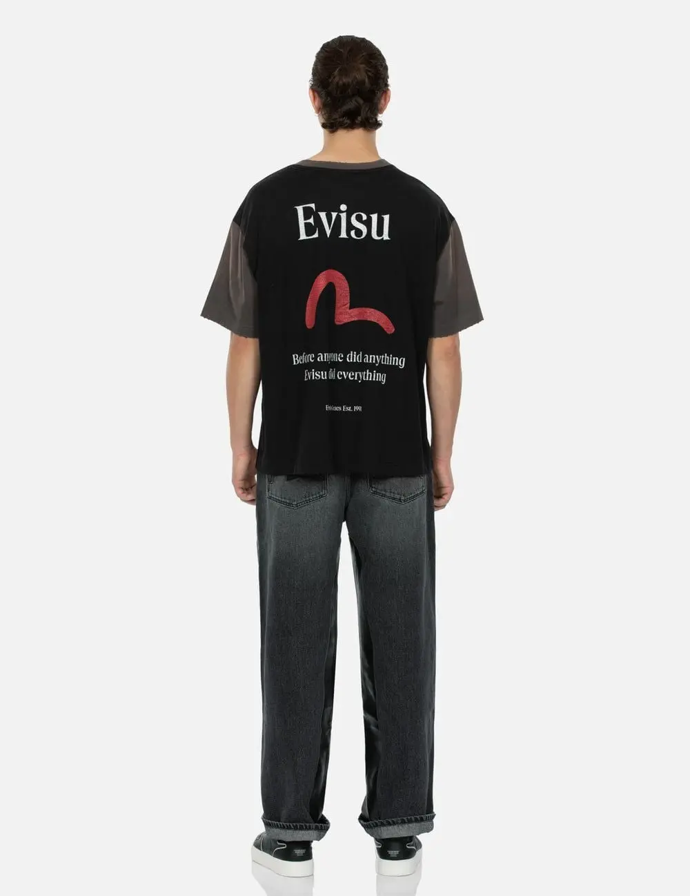Alternative view of Quần Evisu Inlay Seagull Jeans 'Black' 2EAMAM4JE1137BGDN