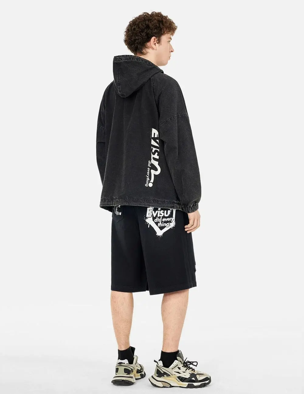 Quần Evisu Kamon Appliqué Short 'Black' 2ESHTM5SH1132FFDN - Ảnh 3