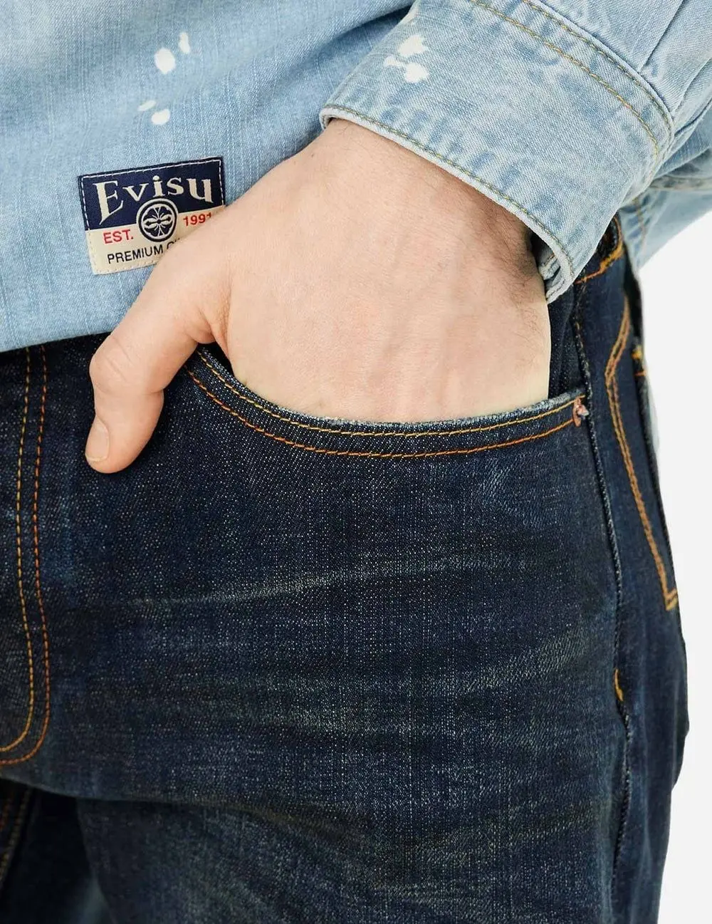 Quần Evisu Multi-pocket Dark-toned Jeans 'Indigo' 2ESHTM5JE100410DN - Ảnh 5