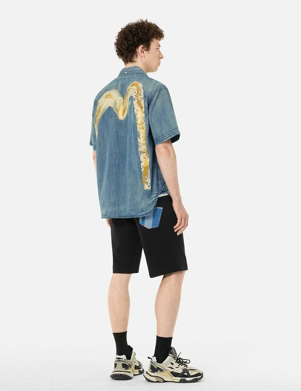 Alternative view of Quần Evisu Multi-Pocket Sweatshorts 'Black' 2ESHTM5ST1182XXCT