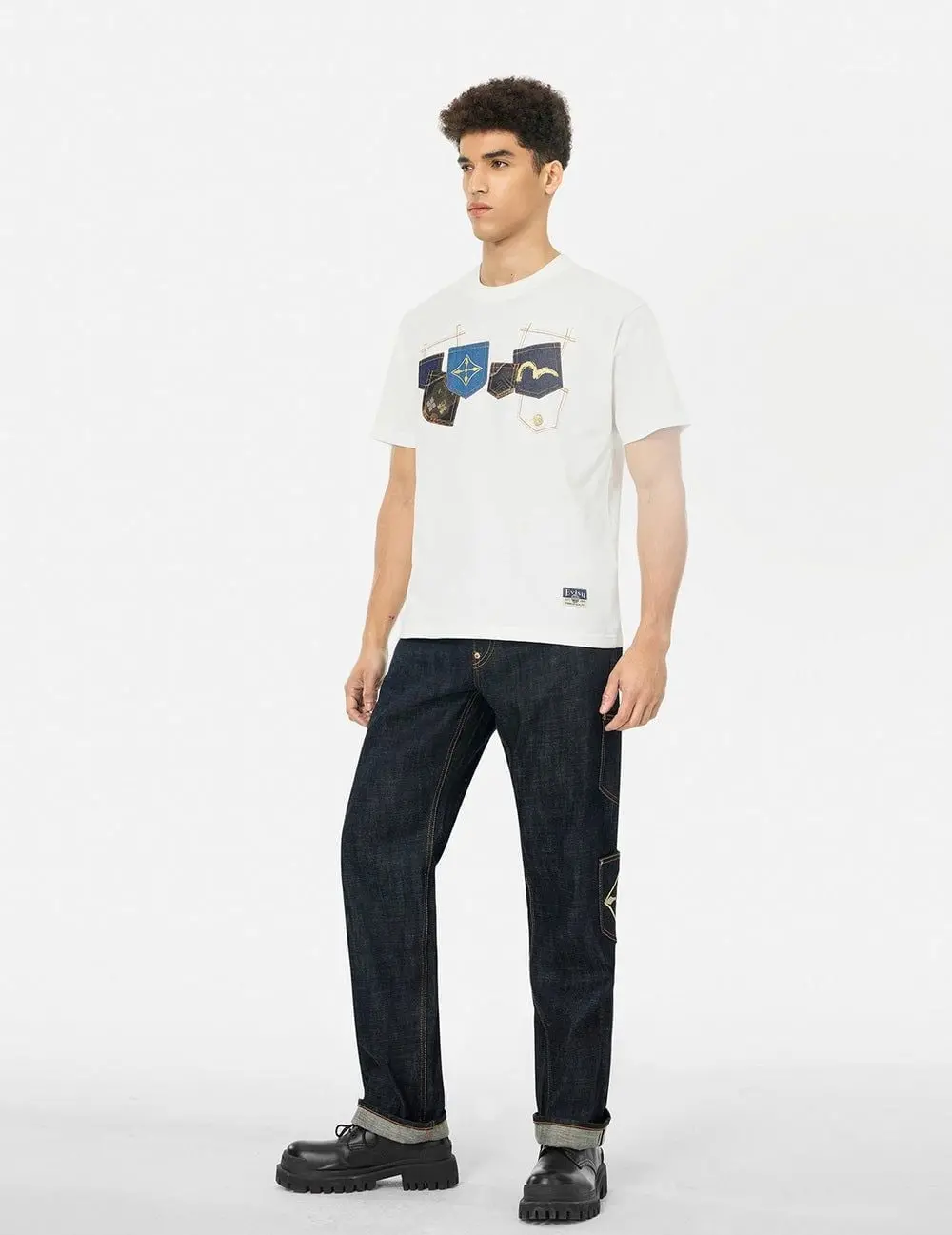 Quần Evisu Multi-Pocket with Brocade Patch 'Indigo' 2ESHTM5JE100700DN - Ảnh 3