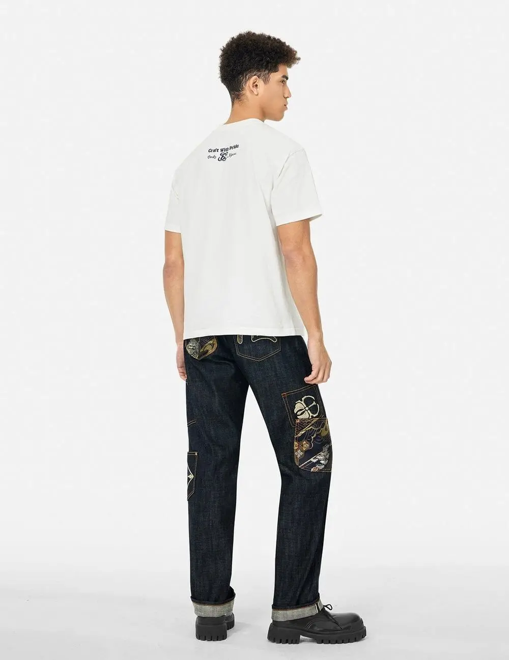 Quần Evisu Multi-Pocket with Brocade Patch 'Indigo' 2ESHTM5JE100700DN - Ảnh 4