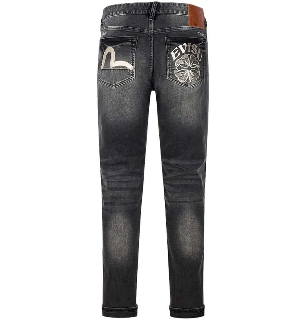 Quần Evisu Seagull and Kamon Print 'Indigo' 2ESHTM5JE114428DN