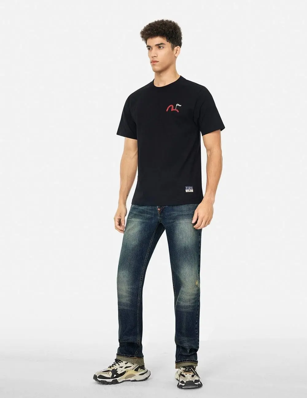 Quần Evisu Seagull Appliqué Embroidery 'Indigo' 2ESHTM5JE100100DN - Ảnh 4