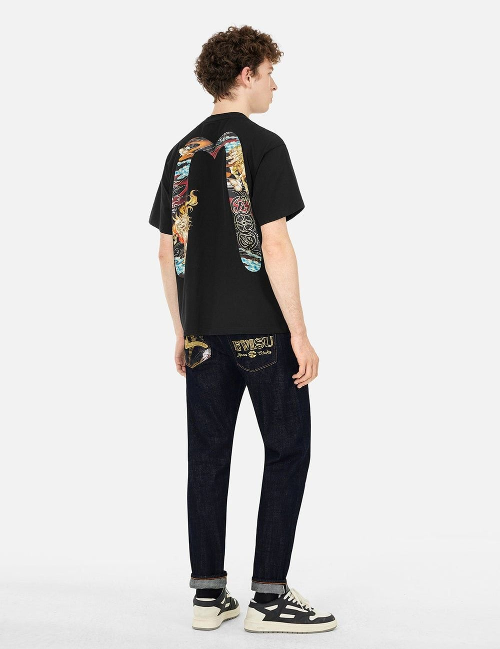 Quần Evisu Seagull Logo Brocade Appliqué 'Indigo' 2ESHTM5JE114317DN - Ảnh 4