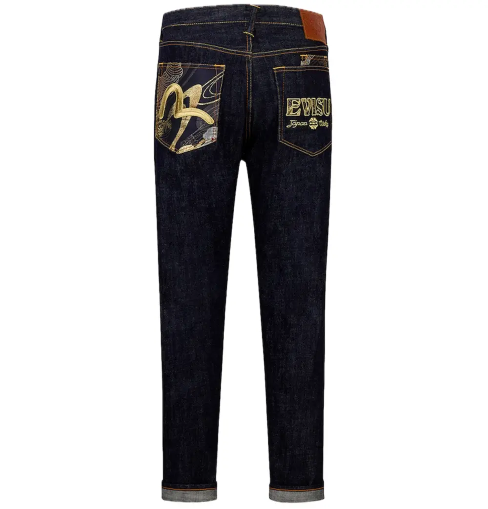 Quần Evisu Seagull Logo Brocade Appliqué 'Indigo' 2ESHTM5JE114317DN