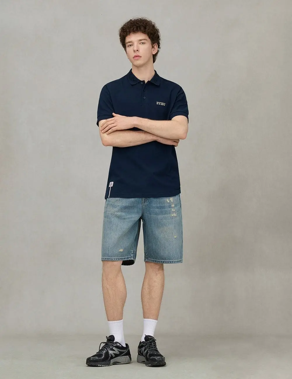 Quần Evisu Seagull Print Regular Shorts 'Denim' - Ảnh 3