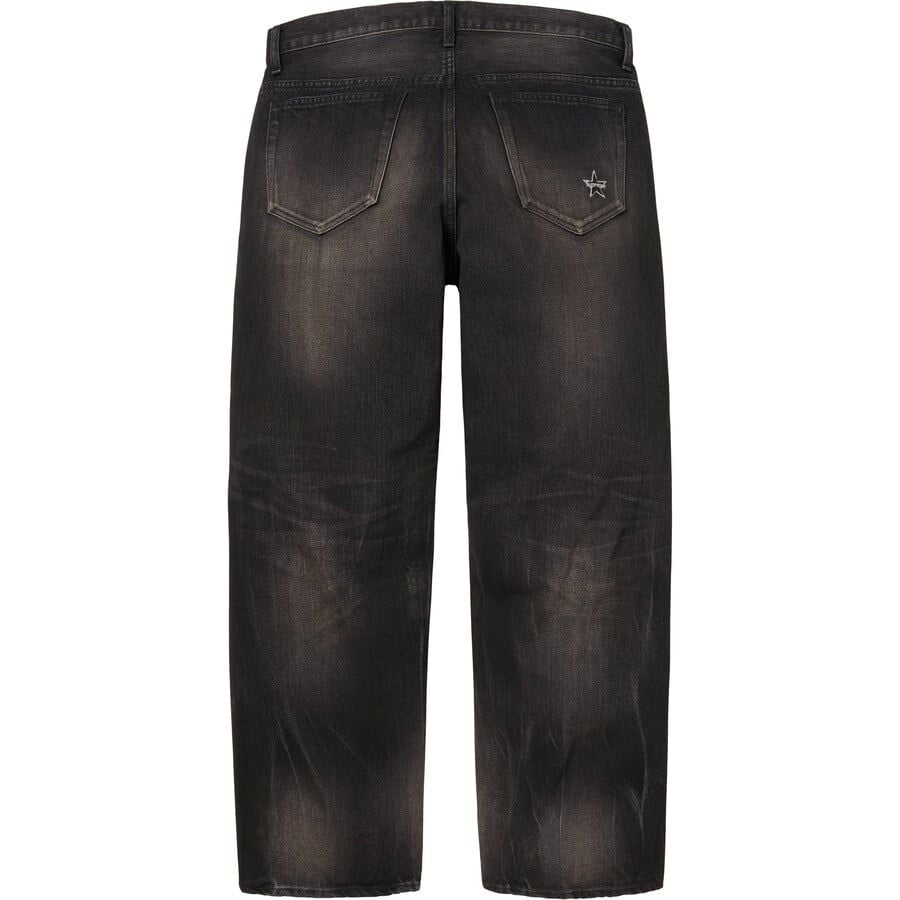 Quần Supreme Distressed Loose Fit Selvedge Jean 'Black' 7703390486732 - Ảnh 3