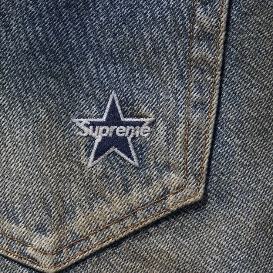Alternative view of Quần Supreme Distressed Loose Fit Selvedge Jean 'Blue' 7703390290124