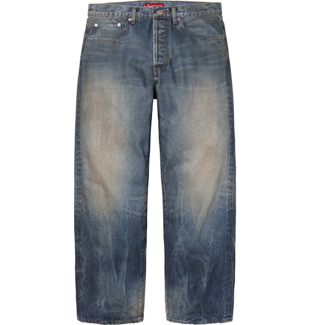 Quần Supreme Distressed Loose Fit Selvedge Jean 'Blue' 7703390290124