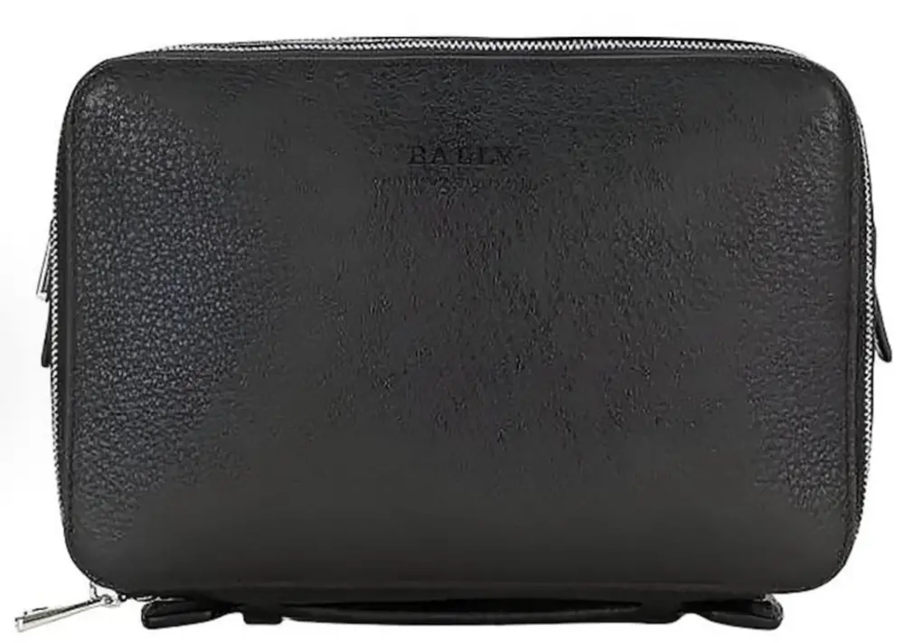 Túi Bally Leather Pouch 'Black' 6182404