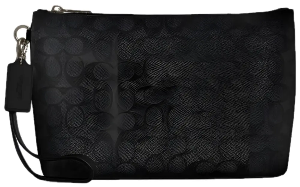 Túi Coach Pouch In Signature Canvas ‘Black’ CCF32-QBMI5