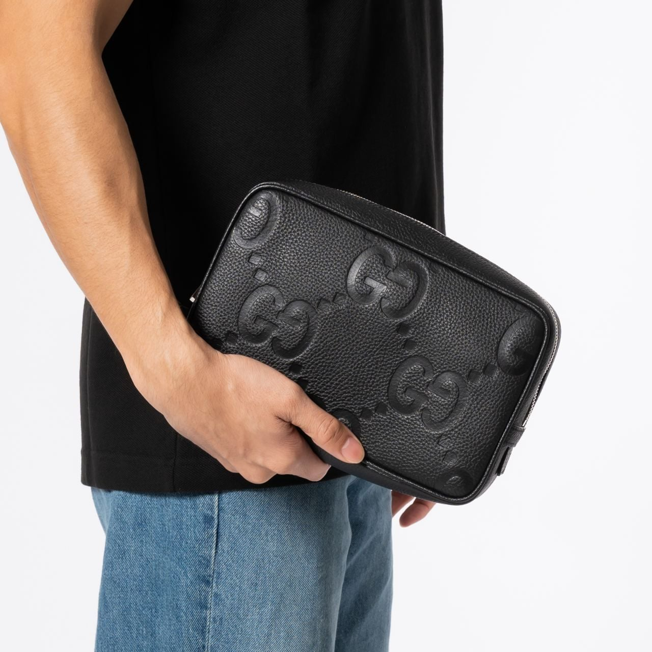 Túi Gucci Jumbo GG Toiletry Case 'Black' 766957-AABY0-1000 - Ảnh 5