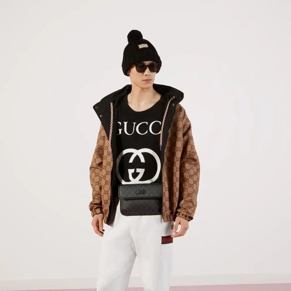 Túi Gucci Supreme Small Belt Bag 'Black' 598113-K5RLN-1095 - Ảnh 5