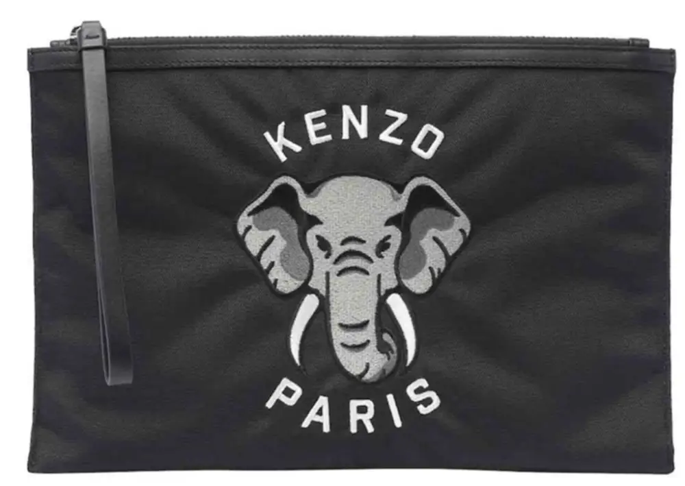 Túi Kenzo Varsity Jungle Zip Pouch ‘Black’ FE55PM612F2199
