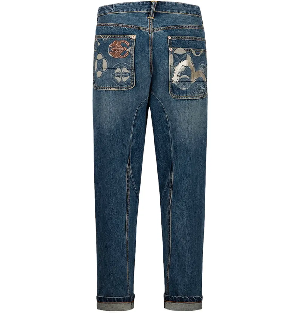 Quần Evisu Kamon Jacquard Pockets 3D Jeans 'Indigo' 2ESHTM5JE10103DDN