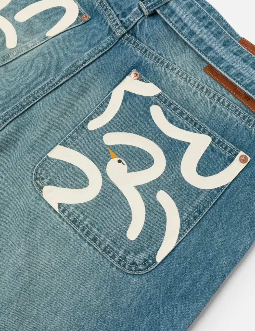 Quần Evisu Playful Seagull Print Pocket Loose 'Denim' - Ảnh 5