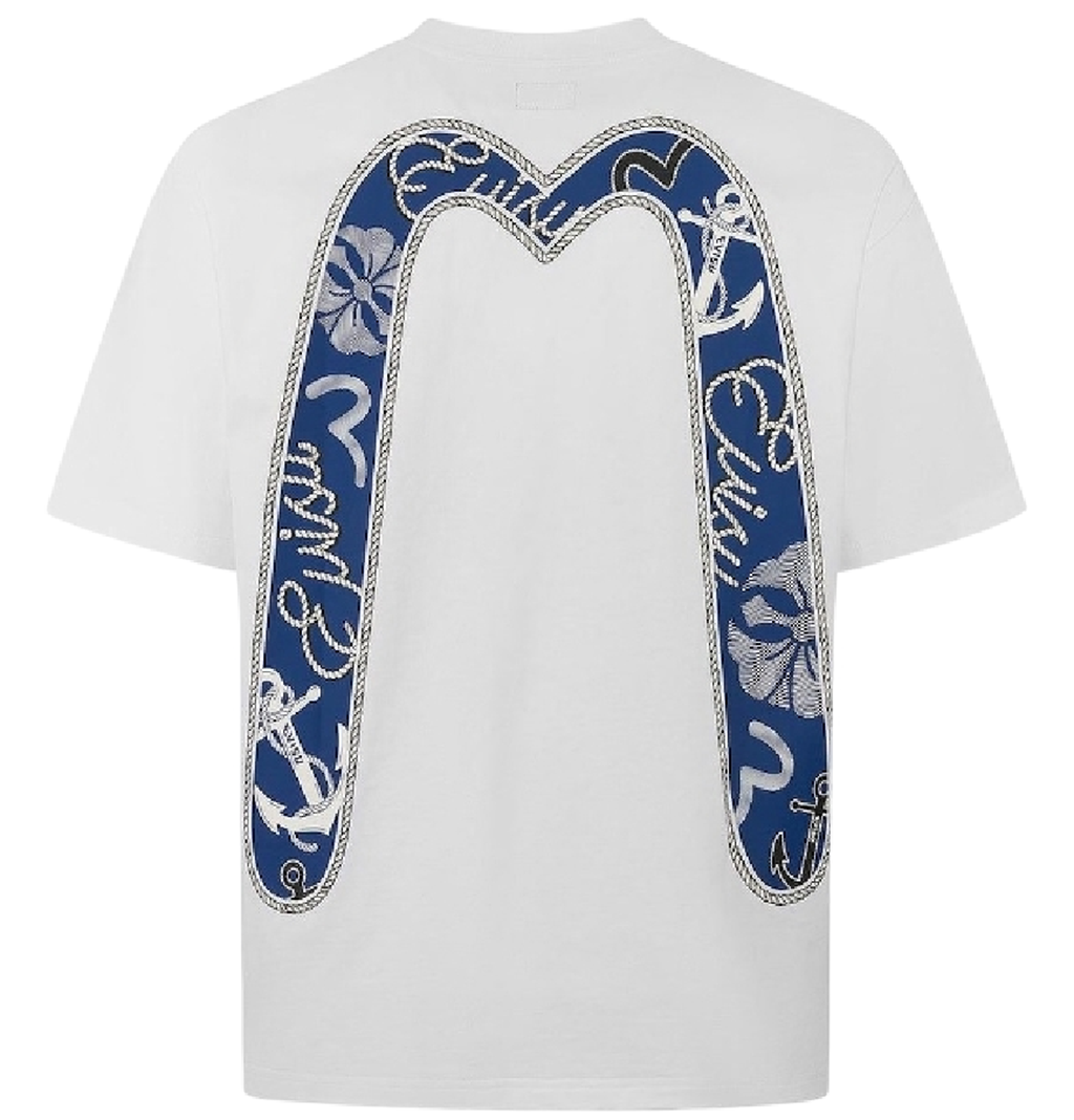 Áo Evisu Twisted Rope Daicock Anchor Print 'White'