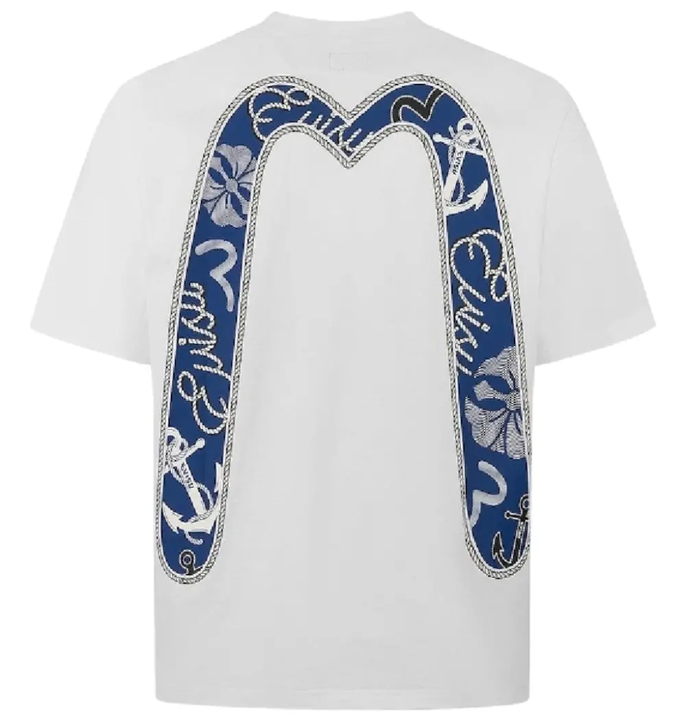 Áo Evisu Twisted Rope Daicock Anchor Print 'White'