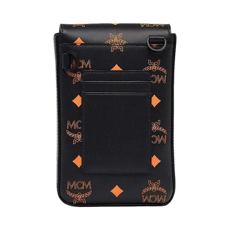 Túi MCM Color Splash Logo Crossbody Mini 'Black Orange' MMRBASX04O9001 - Ảnh 5