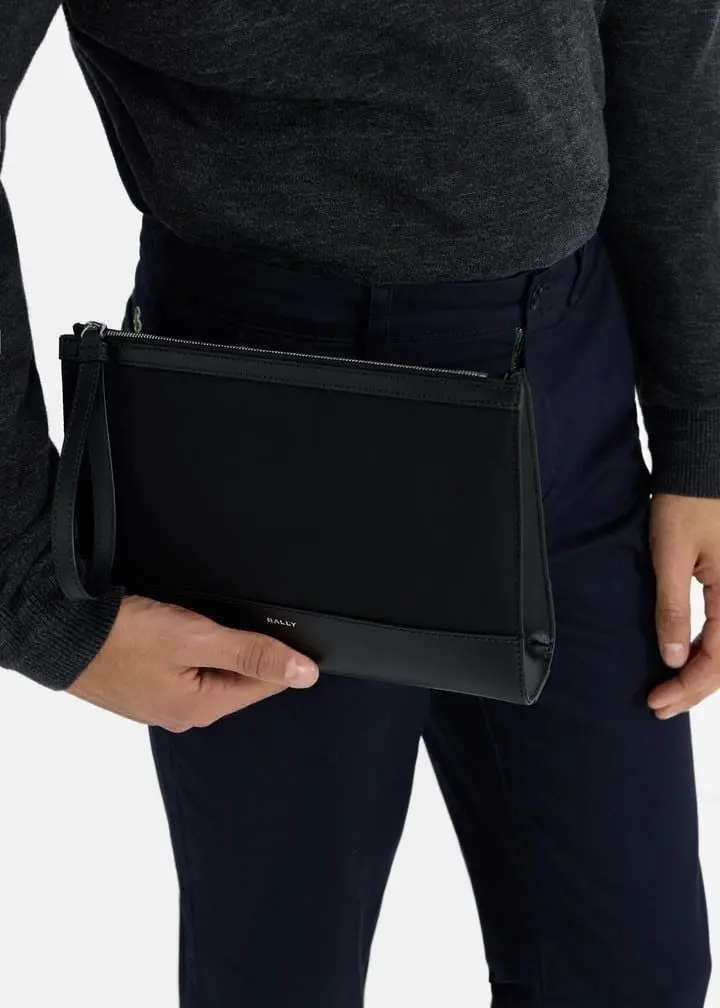 Ví Bally Clutch Leather 'Black' 6313668 - Ảnh 5