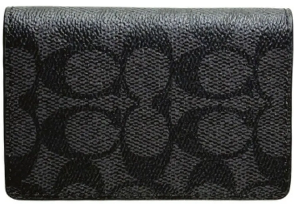 Ví Coach Leather Card Case 'Black' CW367-MI5