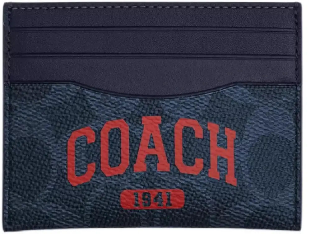 Ví Coach Signature Slim Card Holder ‘Navy’ CBJ95-Y3T