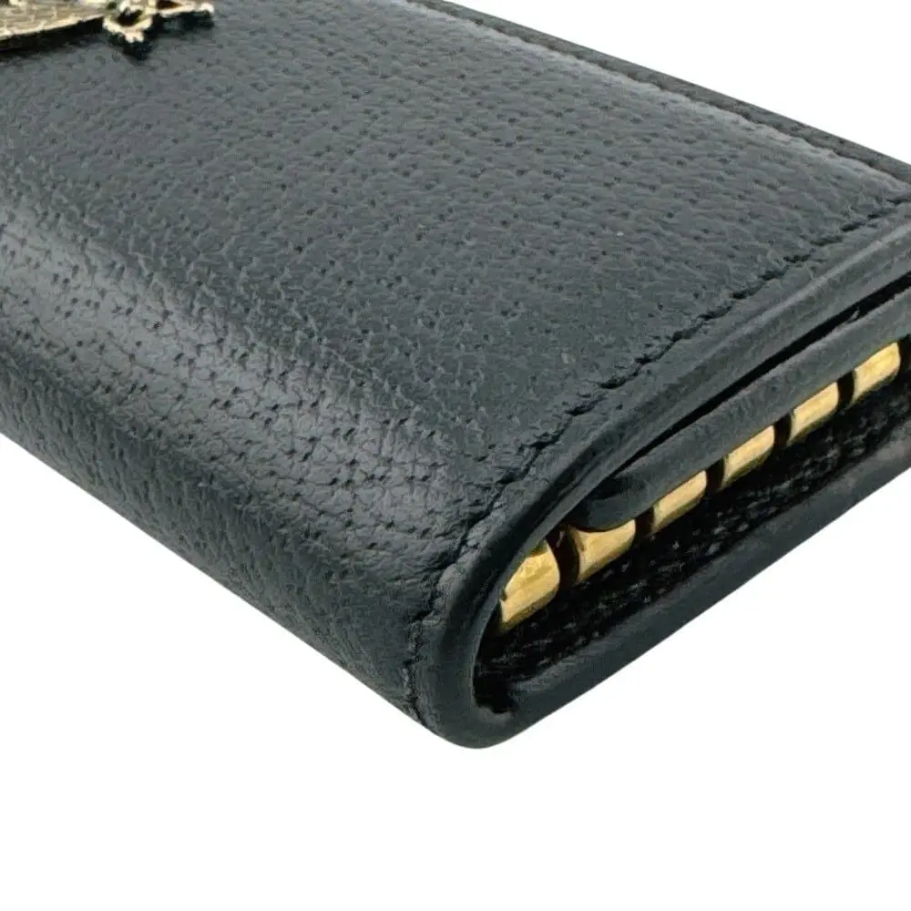 Alternative view of Ví Gucci Bee Motif Leather Key Pouch 'Black' 523683-DJ20T-1000