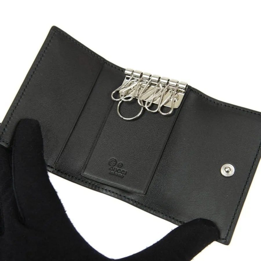 Ví Gucci Leather Key Case 'Black' 150402-BMJ1N-1000 - Ảnh 4