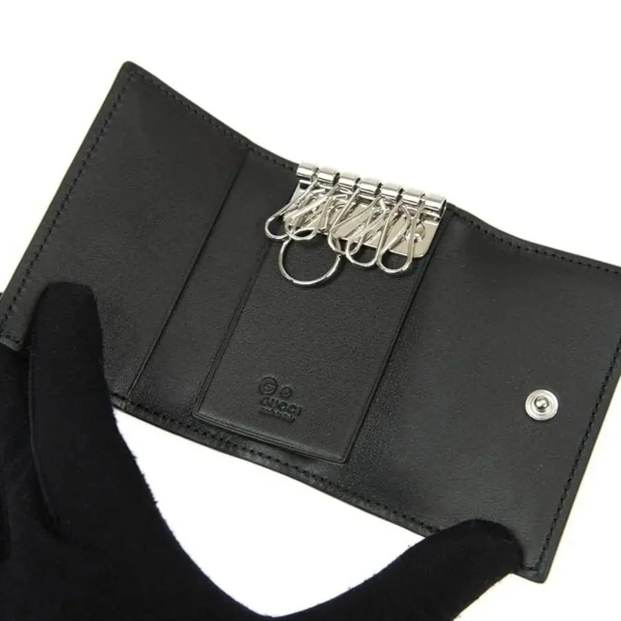 Ví Gucci Leather Key Case 'Black' 150402-BMJ1N-1000 - Ảnh 4