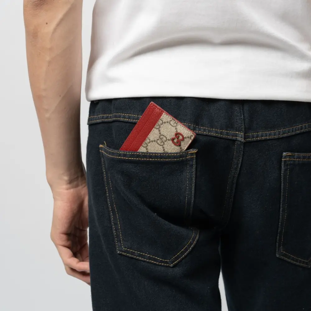 Alternative view of Ví Gucci Monogram Card Holder 'Beige Red' 768248-FACQC-9752